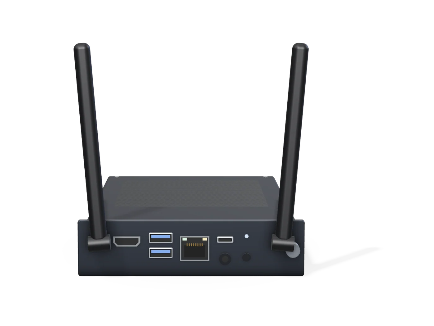 Front view — representative render