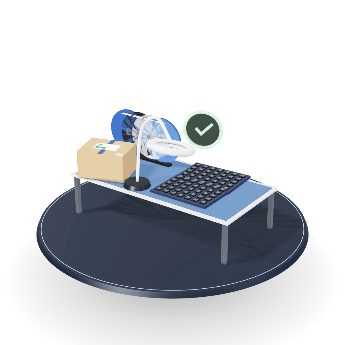 IQC · inward quality check — representative render