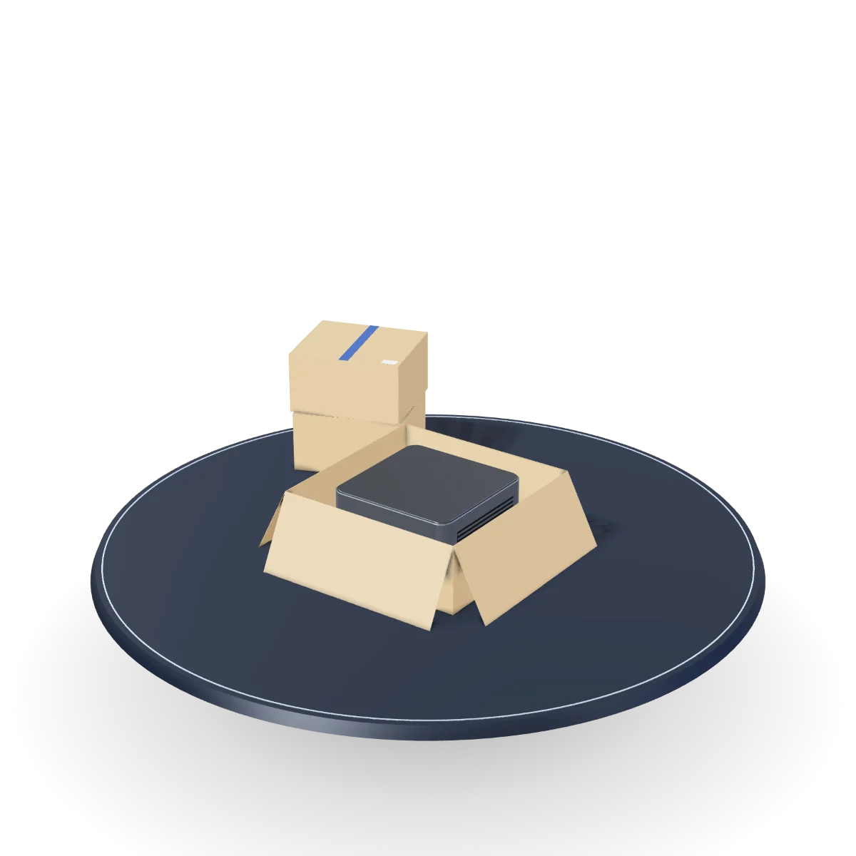 Packaging — representative render
