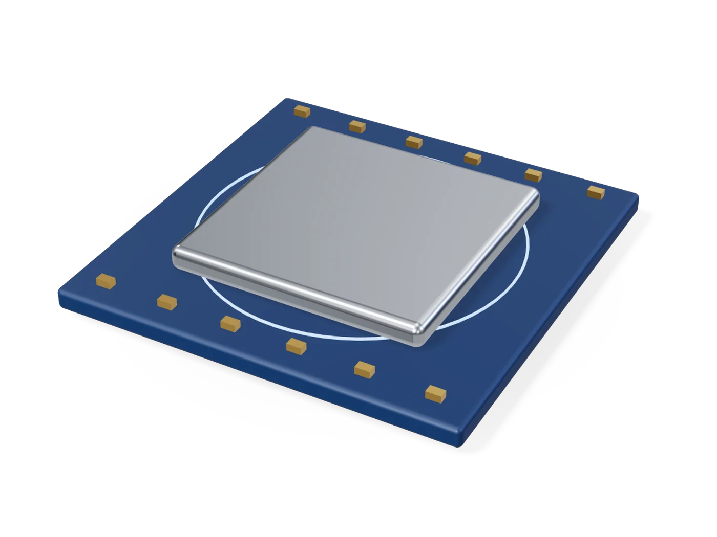 Custom silicon package — representative render